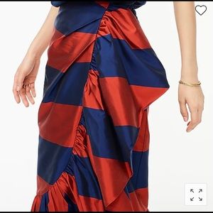Jcrew ruffle-front skirt in rugby stripe